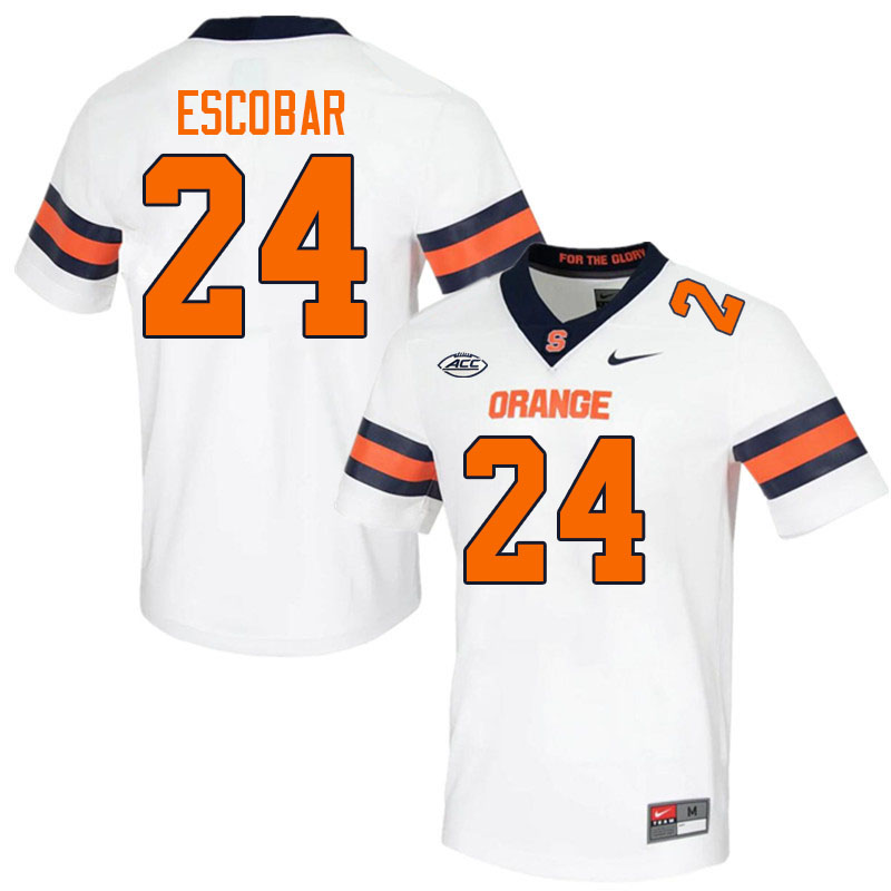Syracuse Orange #24 Mario Escobar College Football Jerseys Stitched Sale-White